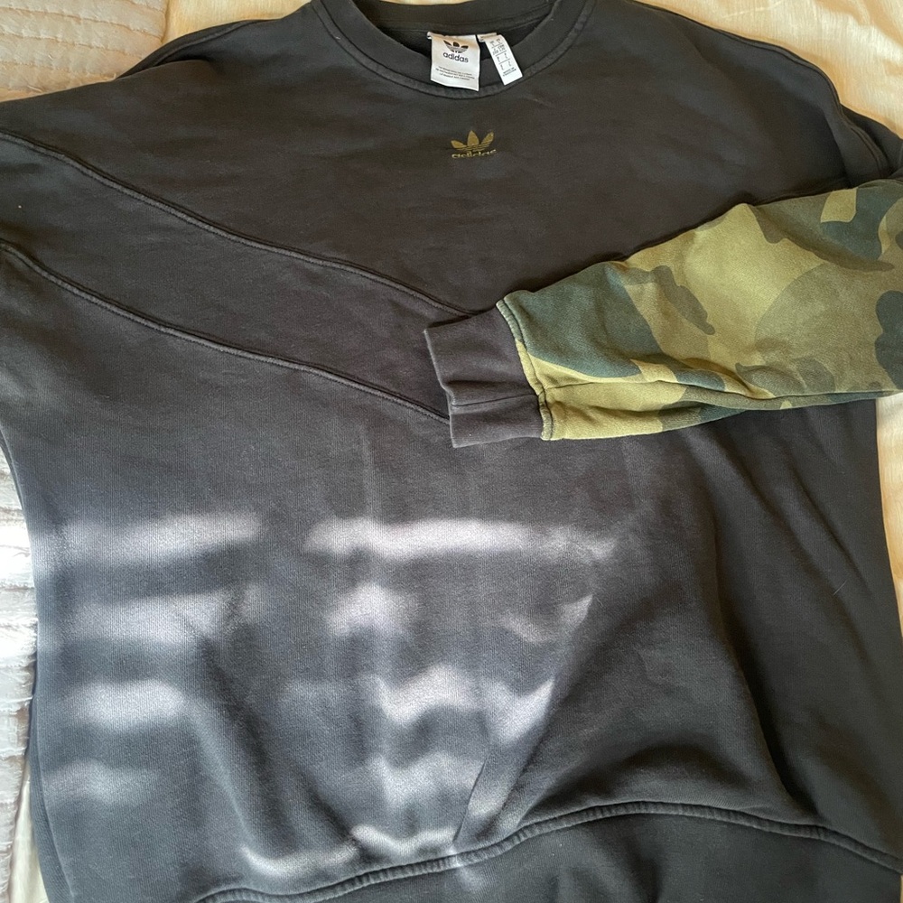 Adidas Men's Camouflage Sleeve Sweater - Black and Green - Picture 3 of 3